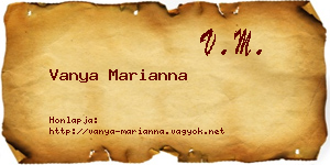 Vanya Marianna névjegykártya